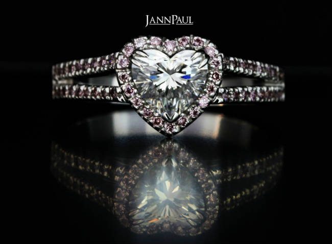 heart-shaped customised diamond engagement ring