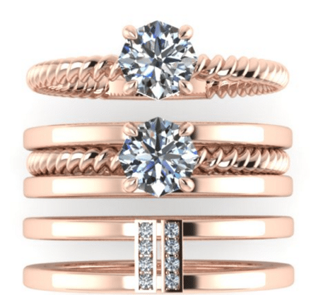 rose gold customised diamond ring designs for proposal engagement-side view-by JannPaul SIngapore