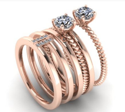 rose gold customised diamond ring designs for proposal engagement-side view-by JannPaul SIngapore